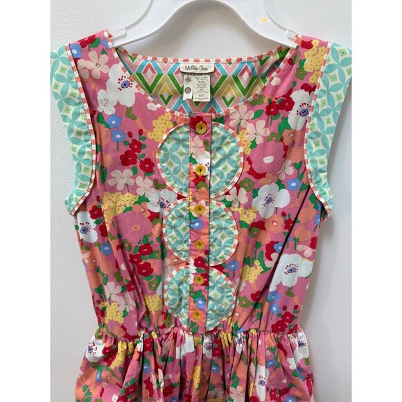 Matilda Jane Leah Leah Floral Fit Flare Girls XS Sleeveless Floral Dress Pink/Gr - Picture 2 of 6